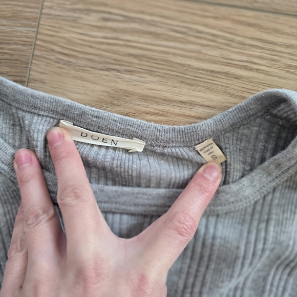 Doen Gray Ribbed Mini Dress Small - Picture 3 of 3